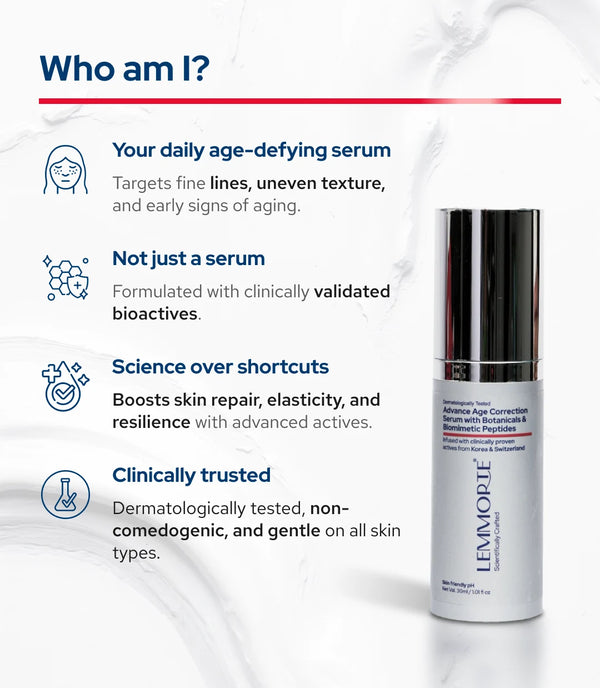 Lemmorte® Advanced Age Correction Serum with Botanicals & Biomimetic Peptides