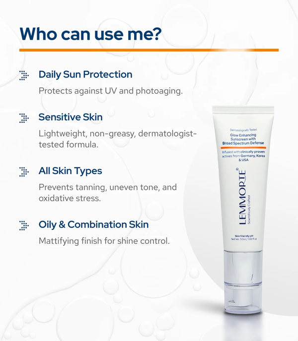 Lemmorte® Glow Enhancing Sunscreen with Broad Spectrum Defense