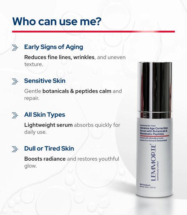 Lemmorte® Advanced Age Correction Serum with Botanicals & Biomimetic Peptides