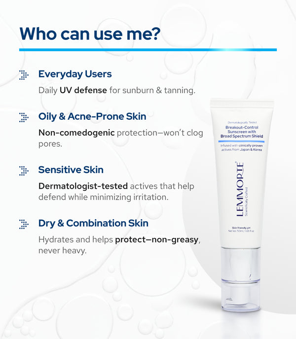 Lemmorte® Breakout-Control Sunscreen with Broad Spectrum Shield