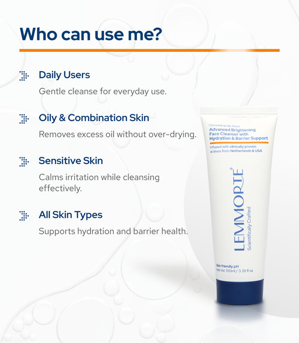 Lemmorte® Advanced Brightening Face Cleanser with Hydration & Barrier Support