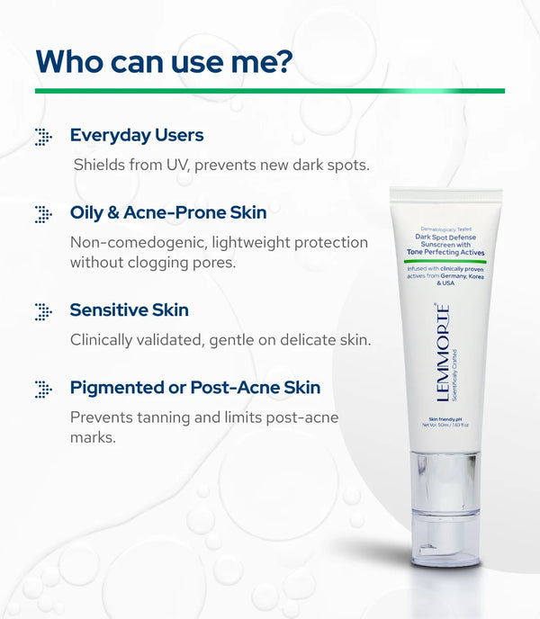 Lemmorte® Dark Spot Defense Sunscreen with Tone-Perfecting Actives