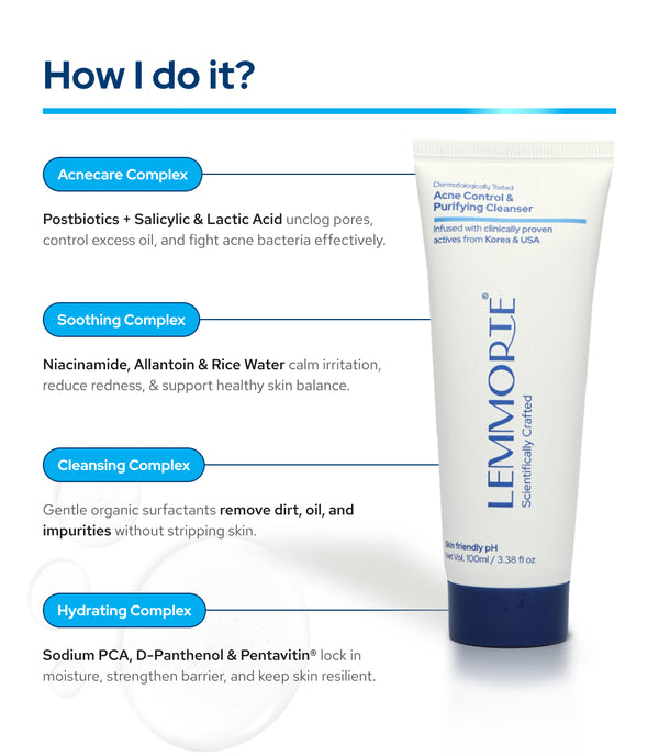 Lemmorte® Acne Control & Purifying Cleanser