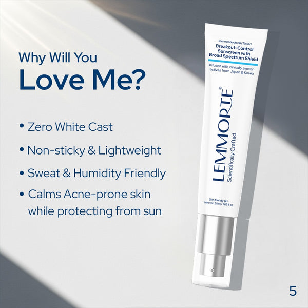 Lemmorte Breakout-Control Sunscreen with Broad Spectrum Shield 50ml
